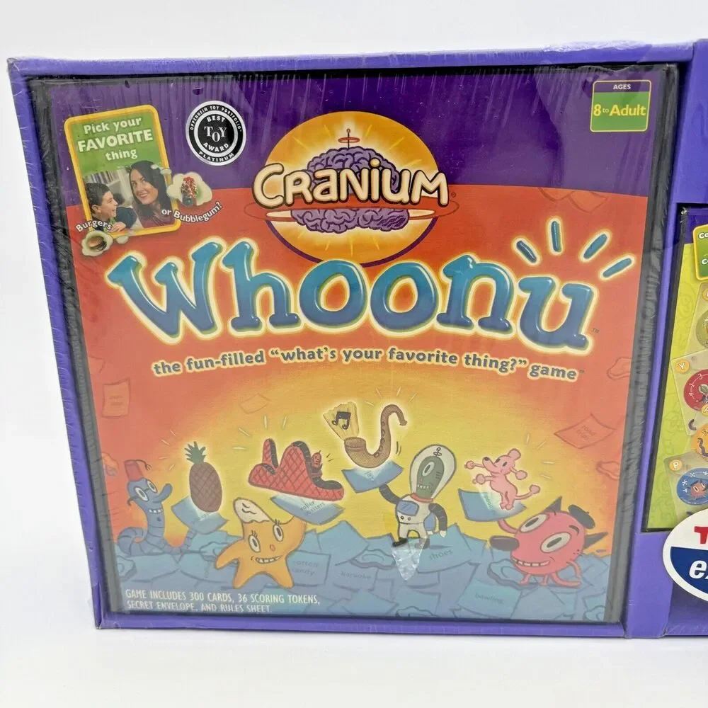 Cranium WHOONU Game Whats Your Favorite Thing & Zigity  Brand New Factory Sealed